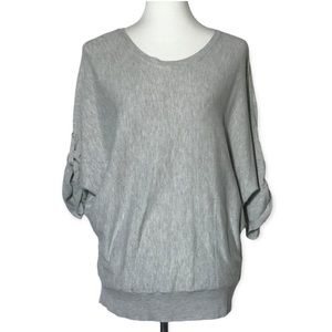 Willi Smith Gray Dolman 3/4 Sleeve Tunic Sweater